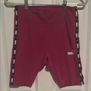 Puma Pink Bike Shorts with Elastic Waistband